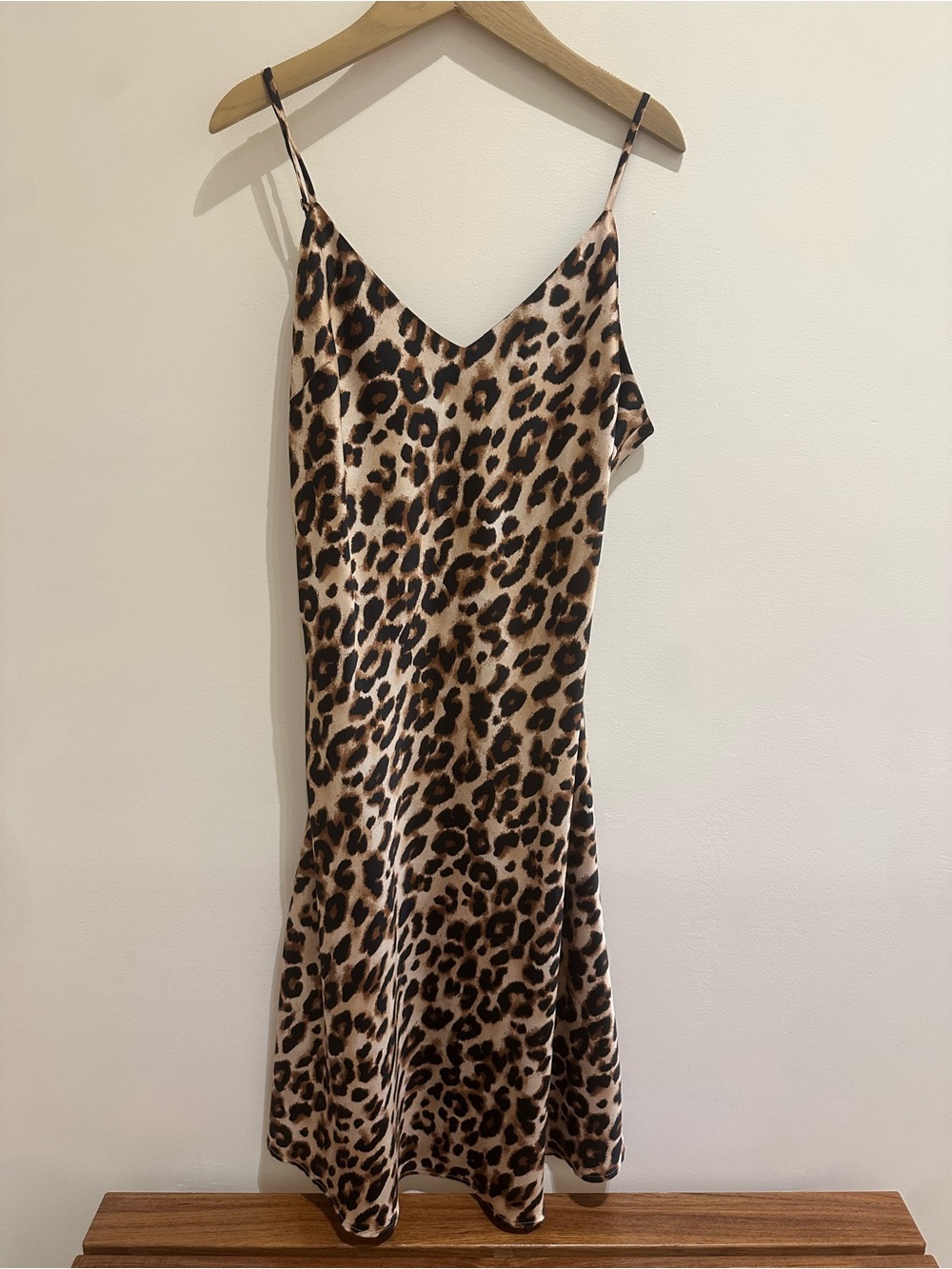 Leopard Print Slip Dress - Brown & Cream
